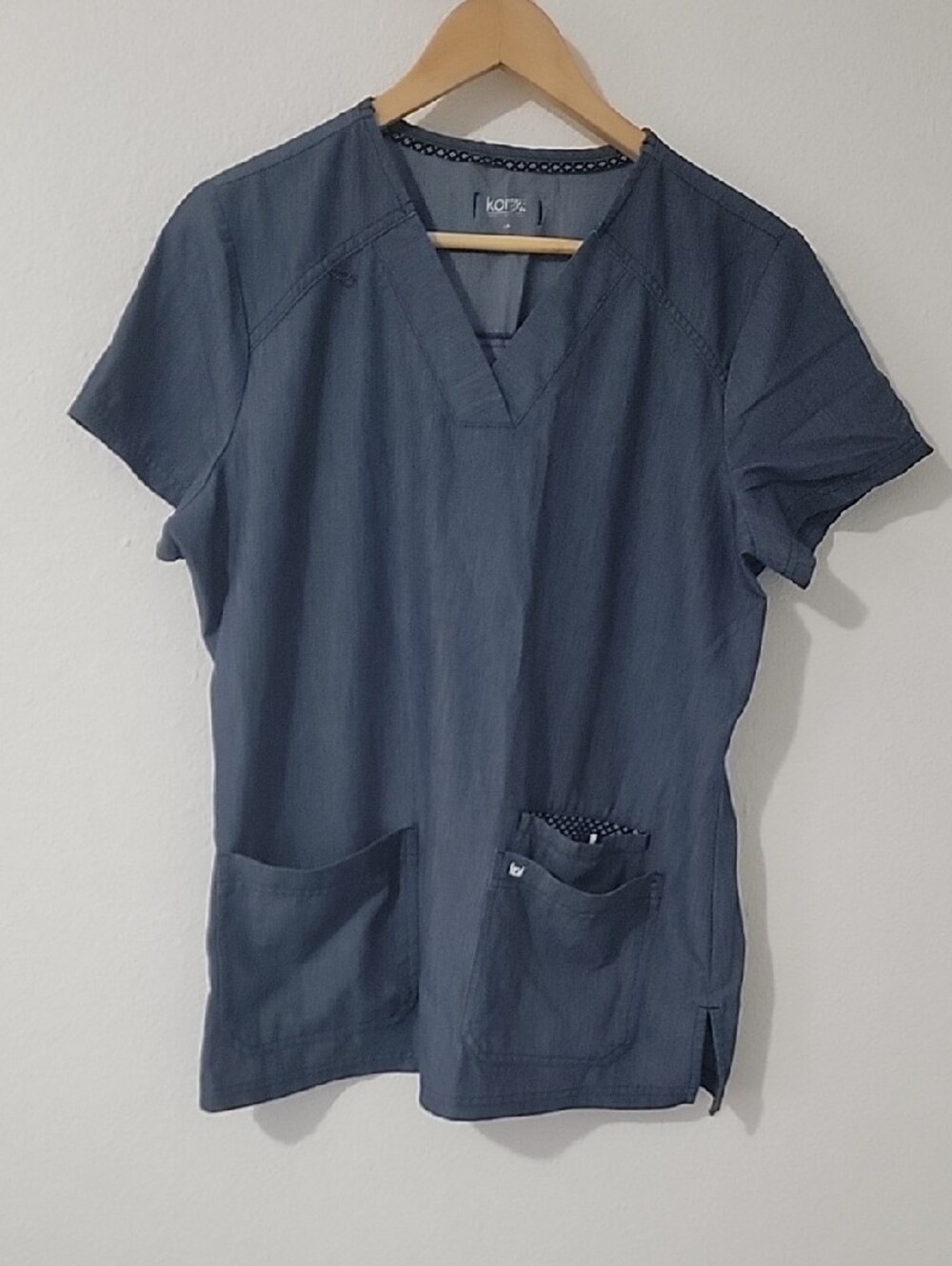 koi Women's Navy V-Neck Scrub Top